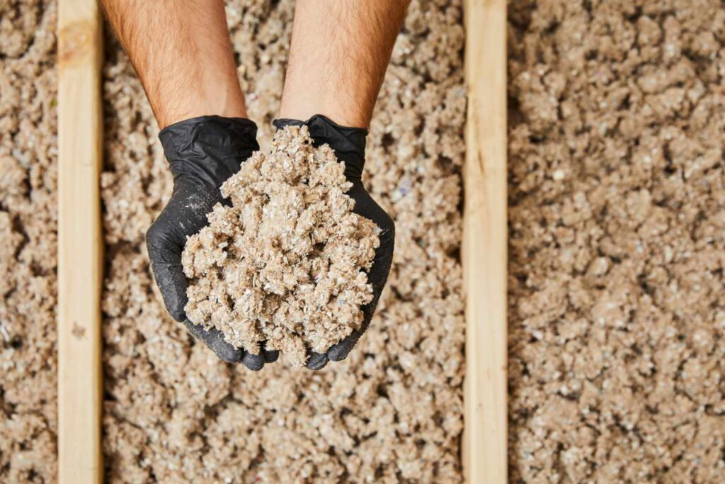 Cellulose steel building foam